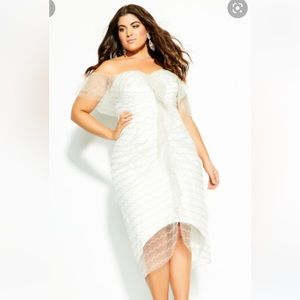 16w small city chic formal dress ivory nwt